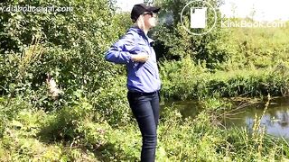 Urgent shit by a pond