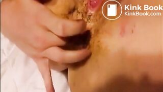 Girl is fingering her asshole with shit