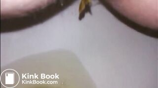 Hairy milf shitting in the toilet