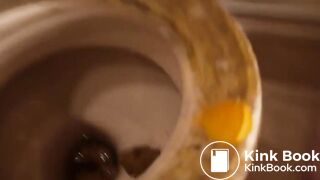 Mature German lady's toilet poop