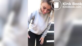 Tattooed girl masturbates and poops