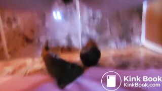 Big poop on the marble tiled floor