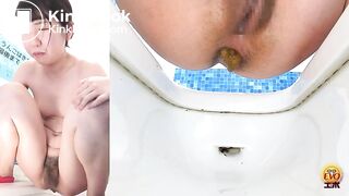 Asian Dorm Girl Held A HUGE Turd For Us