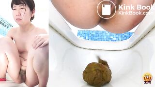 Asian Dorm Girl Held A HUGE Turd For Us