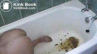 Kaz takes a big enema, great expulsion