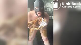 Hot shitty anal and smearing on her sexy body