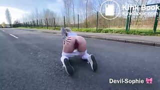 Huge poop in the middle of a road