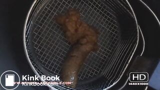 Poop in a deep fat fryer