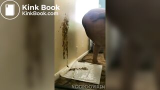 Explosive diarrhea on her own wall