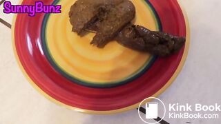 Big poo on plate - bon appetit