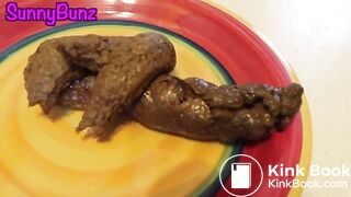 Big poo on plate - bon appetit