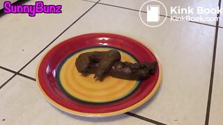 Big poo on plate - bon appetit