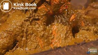 Betty covers herself completely in cowshit