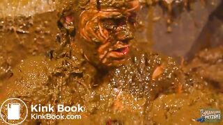 Betty covers herself completely in cowshit