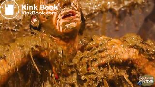 Betty covers herself completely in cowshit