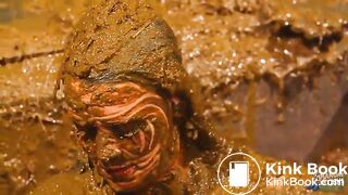 Betty covers herself completely in cowshit