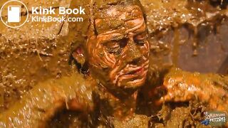 Betty covers herself completely in cowshit