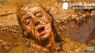 Betty covers herself completely in cowshit