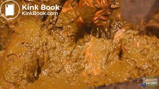 Betty covers herself completely in cowshit