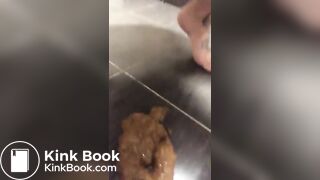 Tattooed girl's kitchen poo