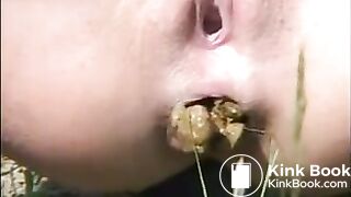 Hard poop on the lawn