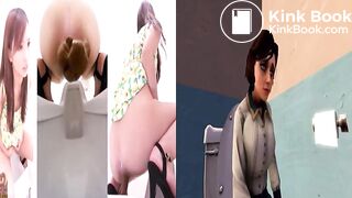 girls pooping toon vs reality