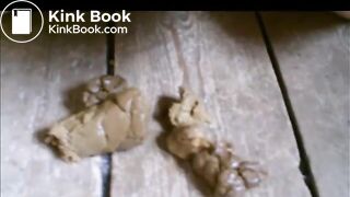 Close up of Rockchick dropping a hard turd