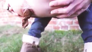 OUTDOOR BACKDOOR DROPS! PUBLIC SCAT SLUTS COMPILATION