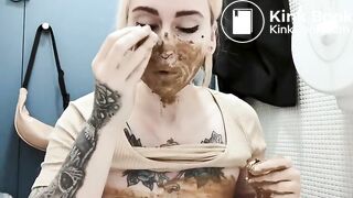 Scat smear in public bathroom