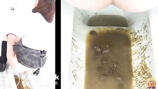 Japanese girl's huge enema expulsion