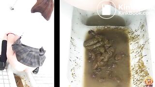 Japanese girl's huge enema expulsion