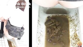 Japanese girl's huge enema expulsion