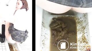 Japanese girl's huge enema expulsion