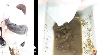 Japanese girl's huge enema expulsion