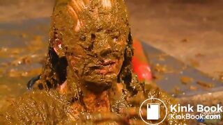 Betty has her whole face covered with cowshit