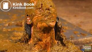 Betty has her whole face covered with cowshit