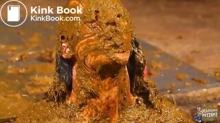 Betty has her whole face covered with cowshit