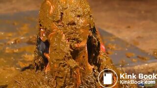 Betty has her whole face covered with cowshit