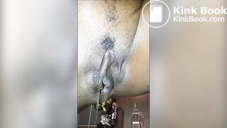 Dropping hard lumps into the toilet bowl