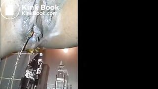 Dropping hard lumps into the toilet bowl