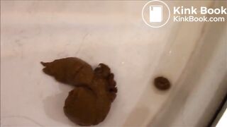 Hard poop in the shower room