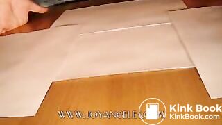 Blue jeans girl drops a big soft log