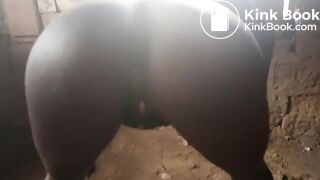 Ebony poops in an abandoned building