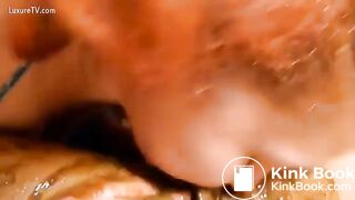 Messy lesbian scat action