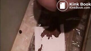 Mature woman shitting diarrhea on the floor