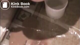 Mature woman shitting diarrhea on the floor
