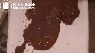 Mature woman shitting diarrhea on the floor