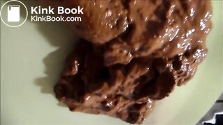 Nice view of a girl asshole while she is shitting a very big load