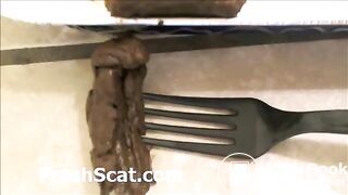 BustyBBWWithHairyPussyShitsAndPissesAndThenBakesBrowniesWithScat