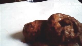 Big hairy mature woman shitting and showing us